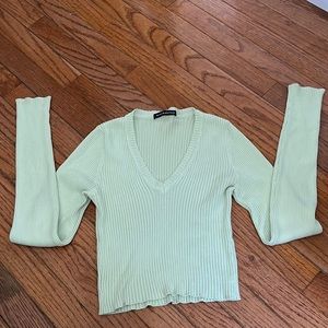 Brandy Melville green cropped long sleeve